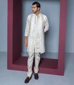 Ivory crystal kurta shrug set