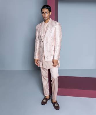 Light pink khwaab jacket set 1