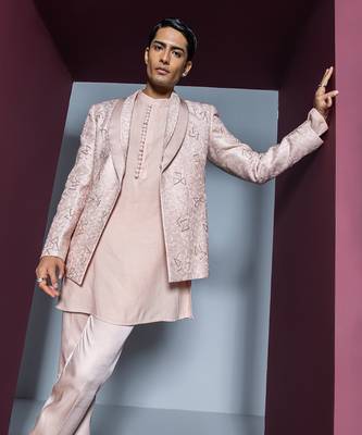 Light pink khwaab jacket set 3