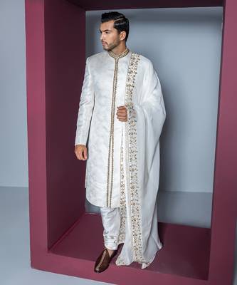 Off white misba sherwani set 1