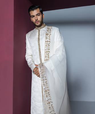 Off white misba sherwani set 2