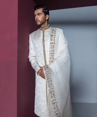 Off white misba sherwani set 3