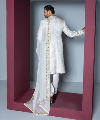 Off white misba sherwani set 4