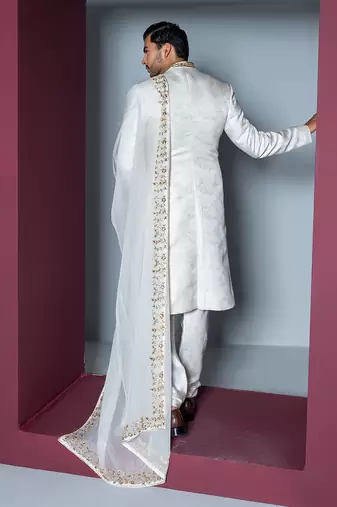 Off white misba sherwani set