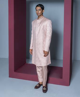 Nude pink nirvana sherwani set 1