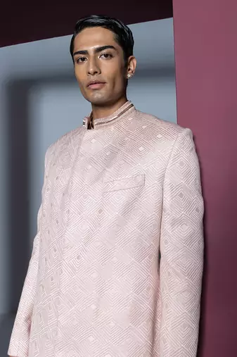 Nude pink nirvana sherwani set