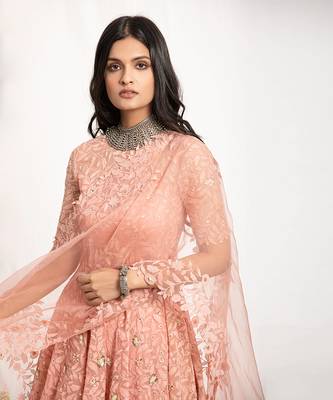 Baby Pink Embroidered Dhoti Set 4