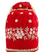 Red Velvet Handwork Potli Bag