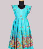Shivangi Blue EMB Long Gown for Girls