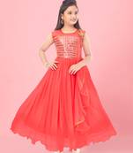 Aarika girls gajri colour net embellished gown