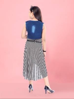 Aarika girls party wear denim jacket 4