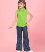 Aarika girls green-navy blue colour top and pant