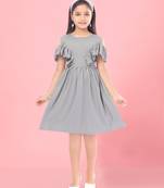 Aarika girls grey colour party wear middi