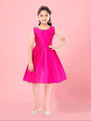 Aarika girls rani colour party wear middi 1