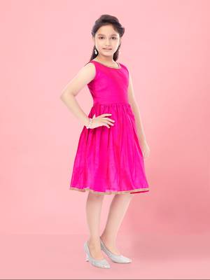 Aarika girls rani colour party wear middi 2