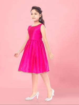 Aarika girls rani colour party wear middi 3