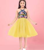 Aarika girls yellow colour nylon middi