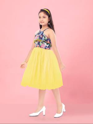 Aarika girls yellow colour nylon middi 3