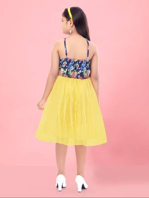 Aarika girls yellow colour nylon middi 4