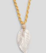 Unisex handcrafted macrame chain leaf necklace