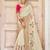 Cream soft cotton heavy thread embroidery with jacquard work saree with blouse