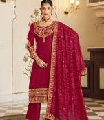 Ruby pure vichitra heavy thread embroidery with sequins work salwar kameez
