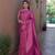 Kimisha women's magenta silk saree with unstitched blouse piece