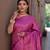 Kimisha women's magenta silk saree with unstitched blouse piece