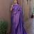 Kimisha women's royal blue silk saree with unstitched blouse piece