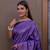Kimisha women's royal blue silk saree with unstitched blouse piece