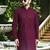 Treemoda men wine designer georgette kurta with churidar pajama