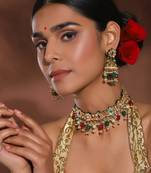 Gold kundan necklace set