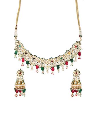 Gold kundan necklace set 2
