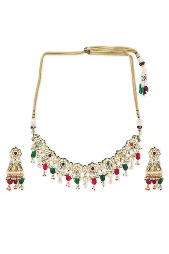 Gold kundan necklace set