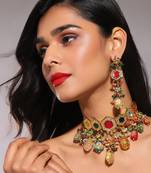 Gold kundan necklace set