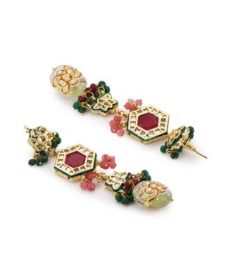 Gold kundan necklace set 4