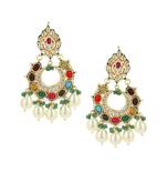 Gold kundan earrings