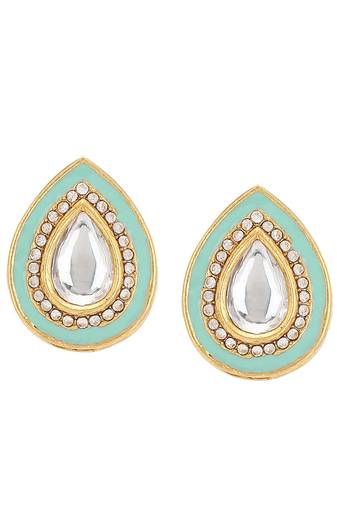 Gold kundan earrings