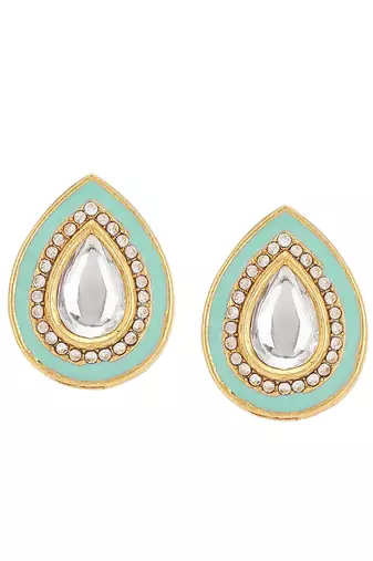Gold kundan earrings