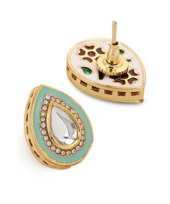 Gold kundan earrings 3