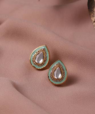 Gold kundan earrings 4
