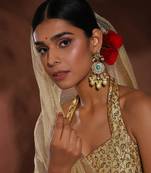 Gold kundan earrings