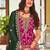 Magenta color embroidered faux georgette fancy palazzo suit