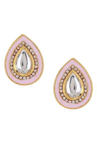 Gold kundan earrings