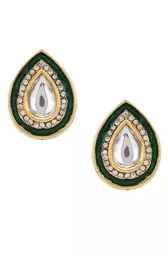 Gold kundan earrings