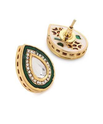 Gold kundan earrings 3