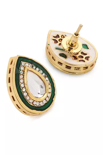 Gold kundan earrings
