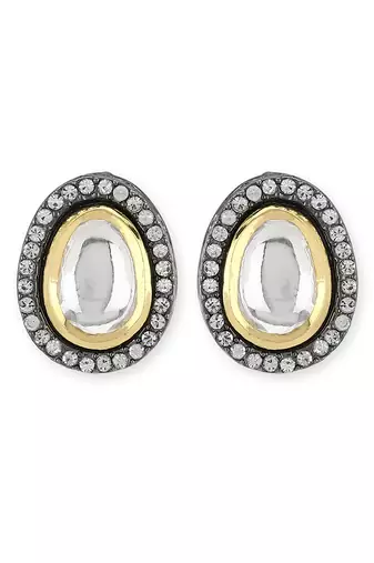 Gold kundan earrings