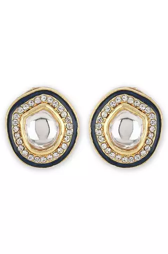 Gold kundan earrings