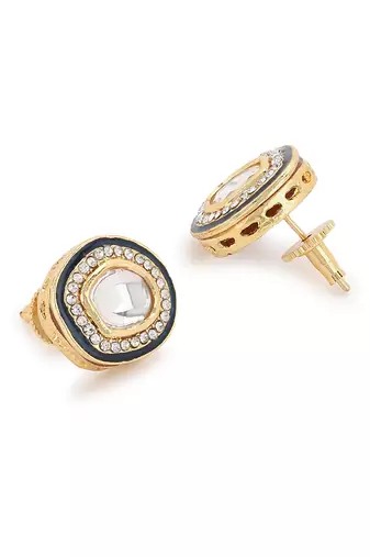 Gold kundan earrings